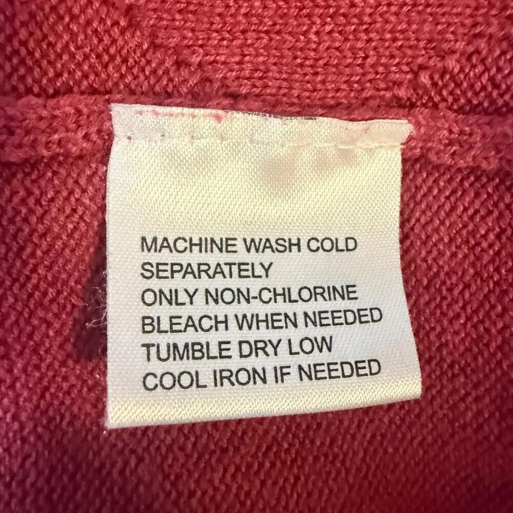 Alan Flusser Men's XL‎ Sweater Vest Pullover Knit V-Neck Cotton Red Diamond